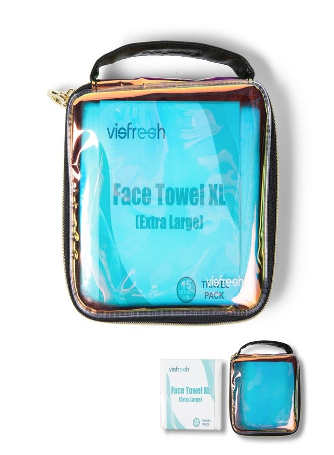 Visfresh Disposable Face Towel Travel Case with 15 Count XL Refillable Towels – Slim, Lightweight, Waterproof, Transparent Skincare Organizer for Women, Moms, Gym, Camping, and Travel – Visfresh - Image 1